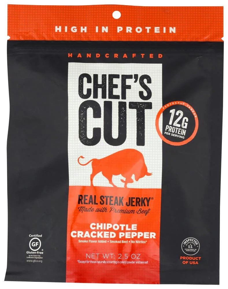 Chipotle Cracked Pepper Steak Jerky 2.5 Oz Pack of 8 N1380
