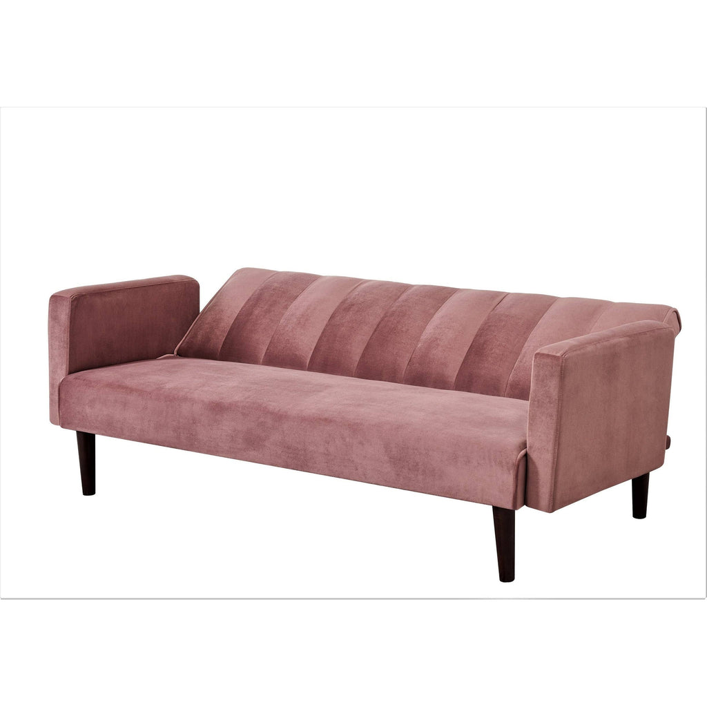 Grey Convertible Velvet Sofa Bed F548394