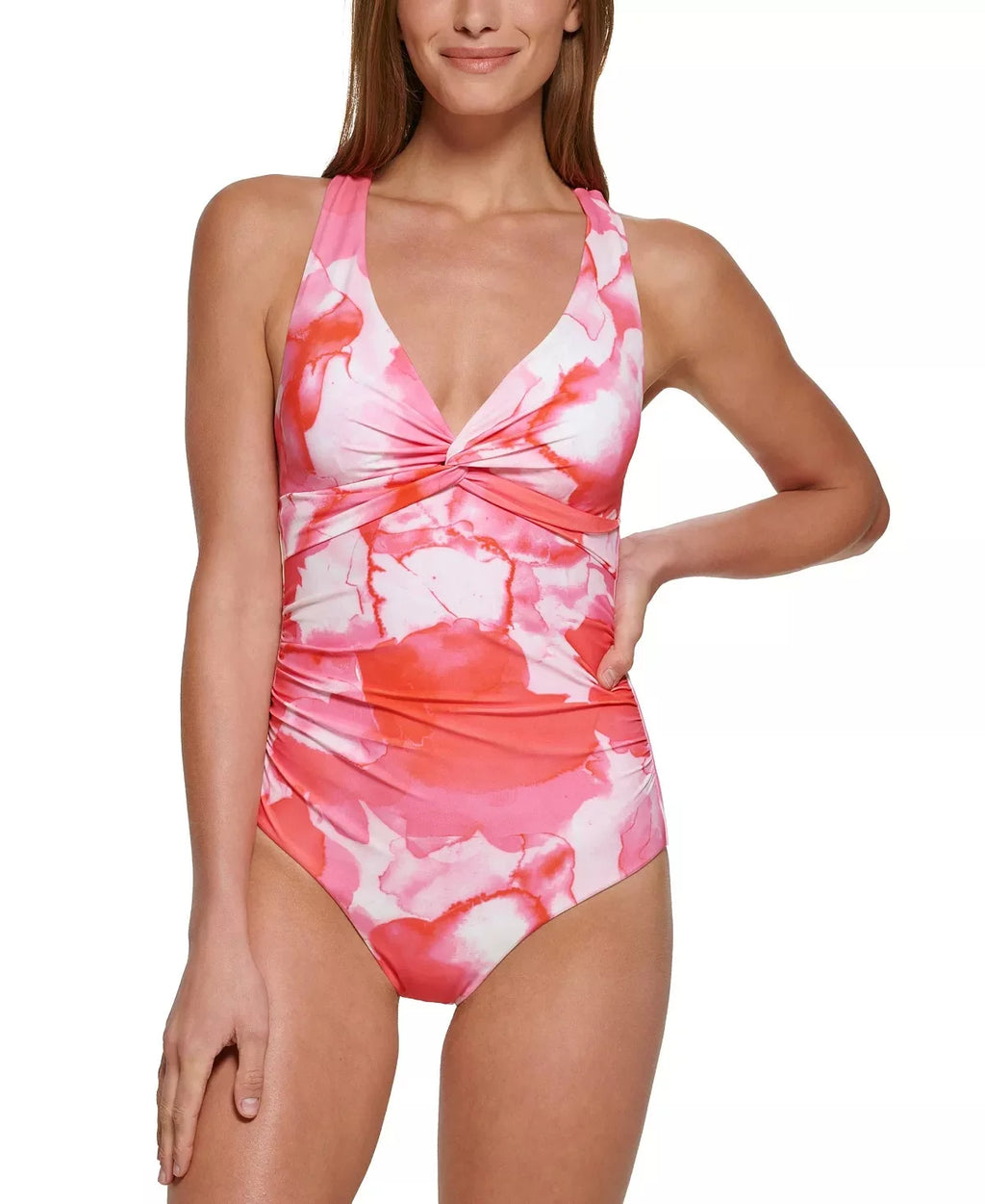 Tie-Dye Strappy-Back One-Piece Swimsuit A55150