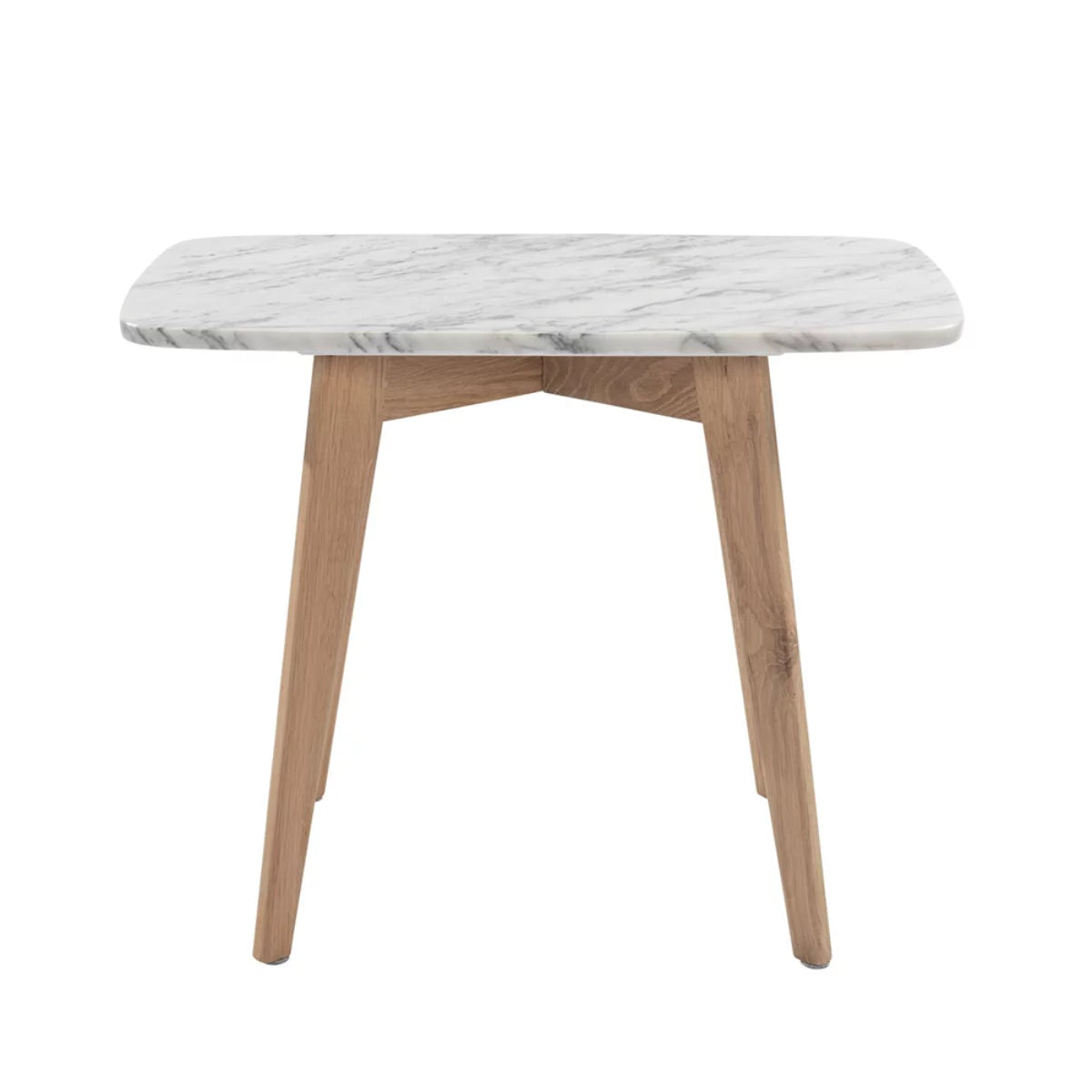 White and Beige Rectangular Marble Side Table X776093