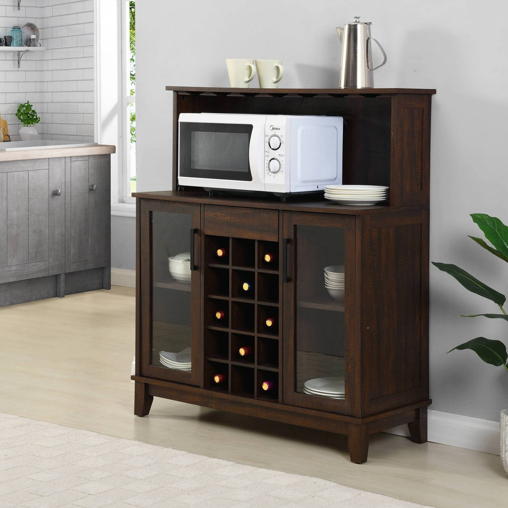 Mahogany Wine Bar Cabinet with Glass Doors M703