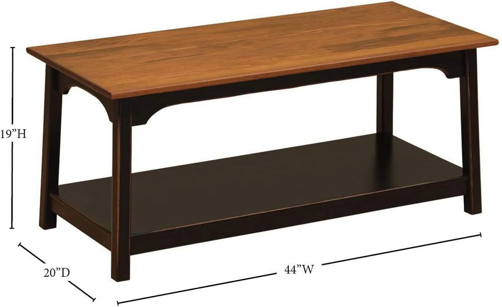 Black 2 Tier Wood Coffee Table N7291