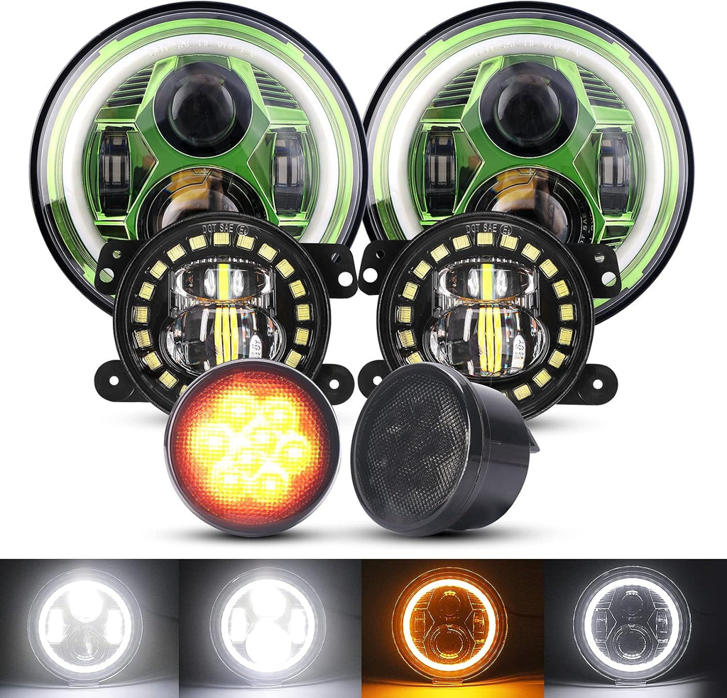 7'' LED Headlights, 4'' LED Fog Lights, Yellow LED Turn Signal Light H928305