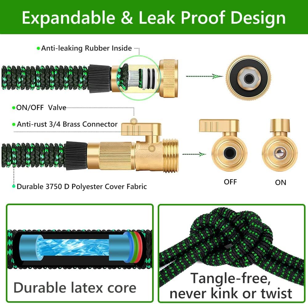 100FT Pack of 2 Expandable Garden Hose with Spray Nozzle R512