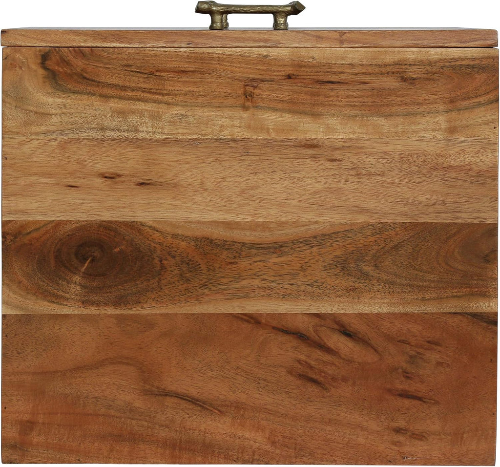 Dark Natural Acacia Wood 3 Drawer Nightstand Q3539