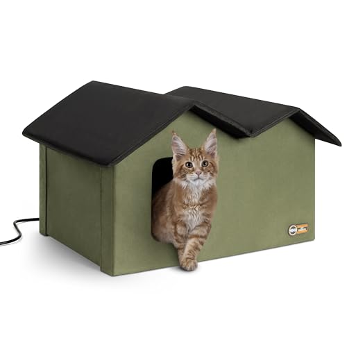 Extra-Wide Heated Outdoor Cat House Q788793