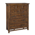 Brown 6-Drawer Wood Chest I872138