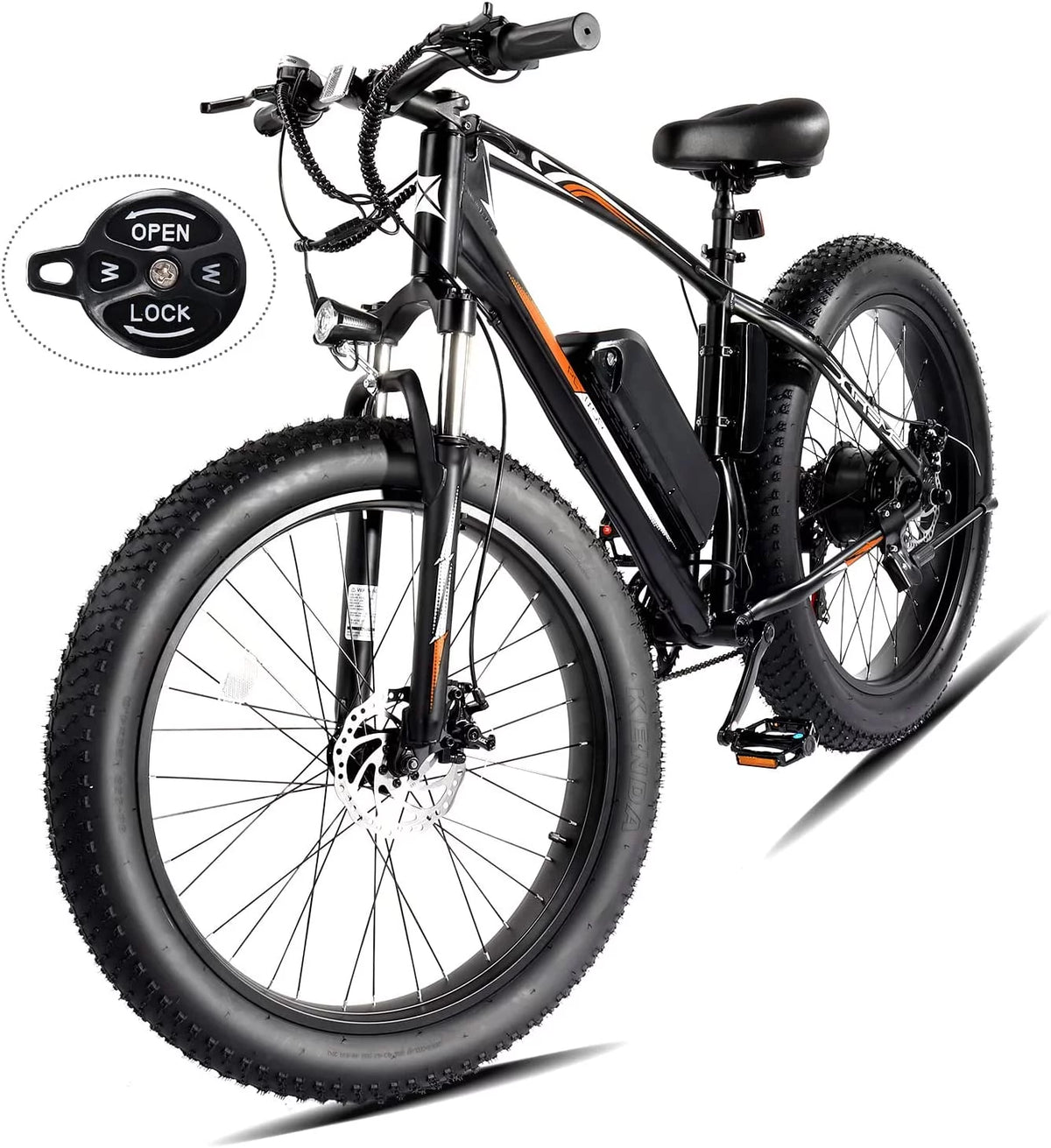 26" Fat Tire Electric Mountain Bike 500W 48V 13AH Removable Battery Shimano 7 Speed I377370