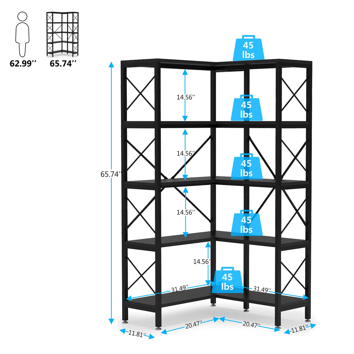 5-Tier Corner Bookshelf Y131117