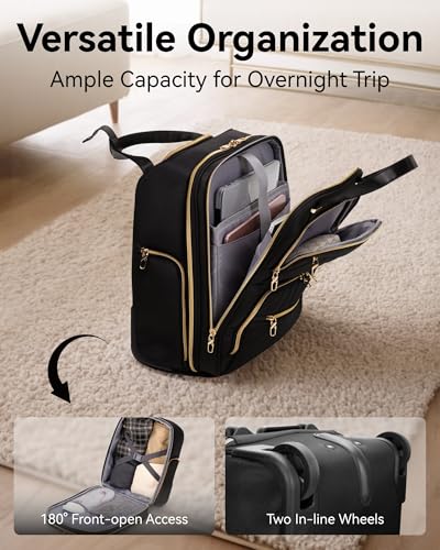 Black 16 Inch Soft Sided Underseat Carry On Luggage with Wheels Q4858