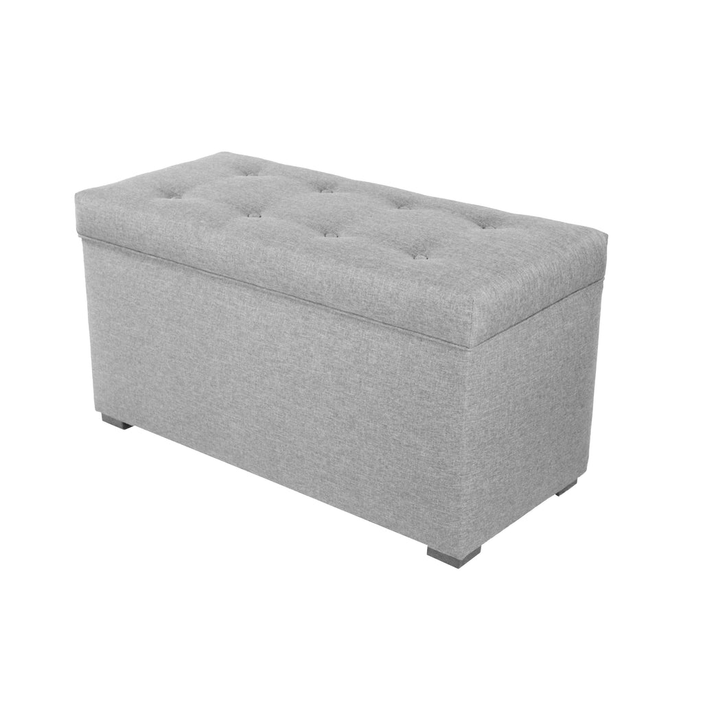 Green 8 Button Tufted Storage Bench Q53943