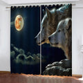 3D Wolf Printing Blackout Curtain W40281