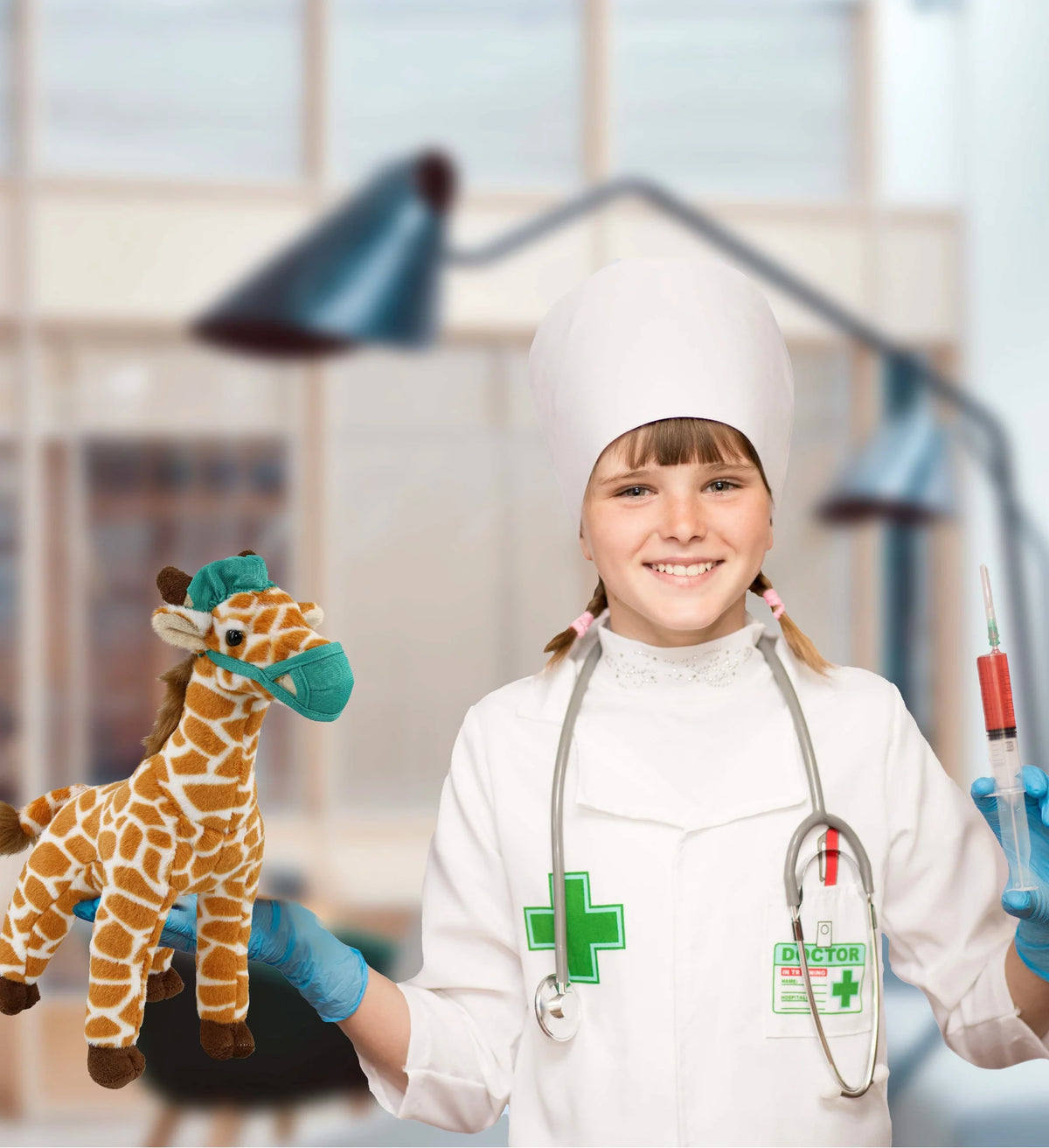 12.5 Inch Giraffe Doctor Plush Toy Q277
