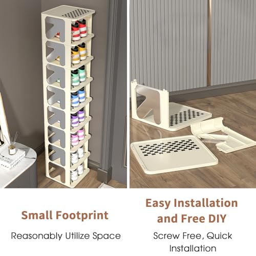 Vertical Shoe Rack Organizer, Foldable Narrow Three Layers D7449