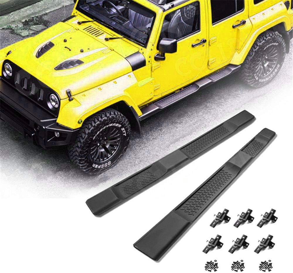 Matte Black 2pcs Side Steps for Jeep Wrangler JK 2-Door W474