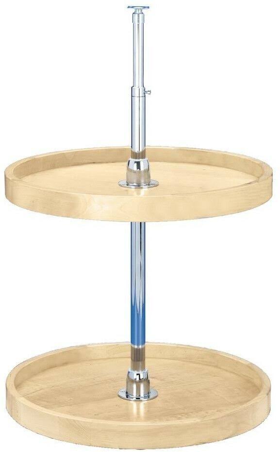 28x22 Wood Full Circle Lazy Susan 2-Shelf J702885