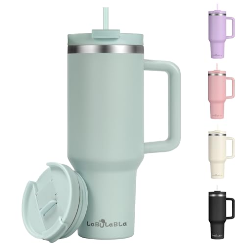 40oz Stainless Steel Insulated Tumbler with Handle and Straw K715885
