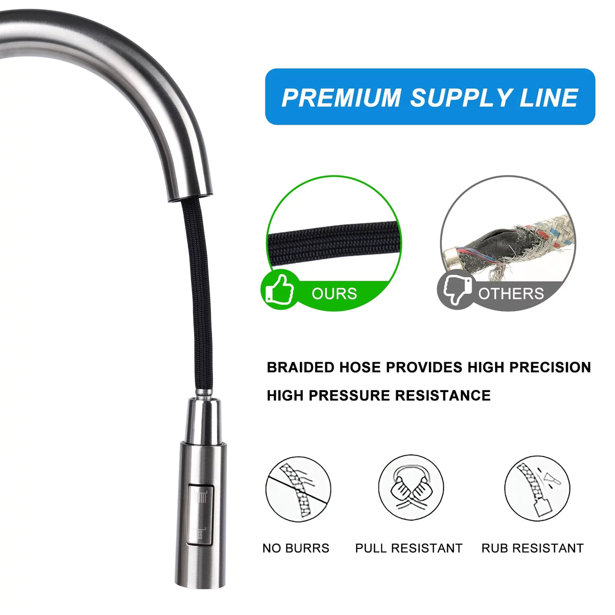 304 Stainless Steel Pull Down Kitchen Faucet G55435