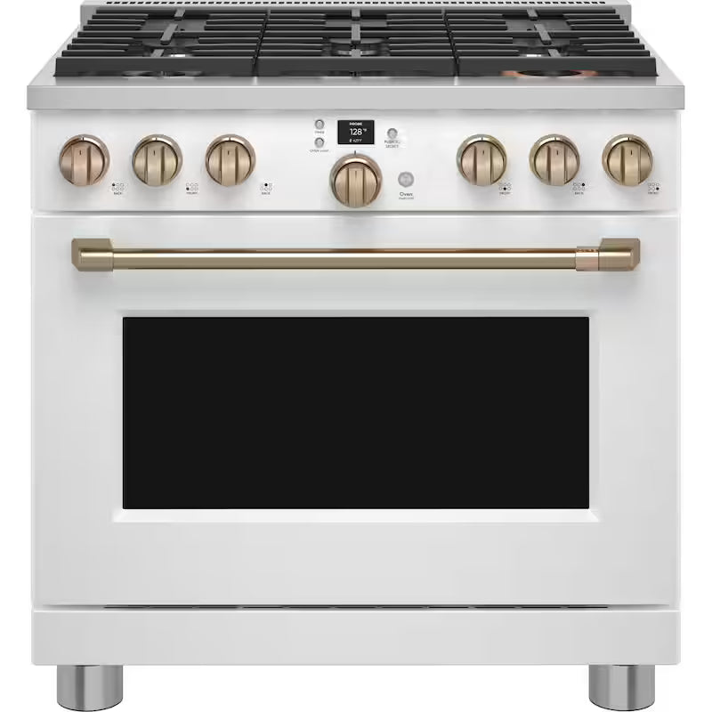 Matte White 6 Burner Dual Fuel Range C881