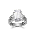Cubic Zirconia Cathedral Engagement Ring in Rhodium Plated Sterling Silver B539669