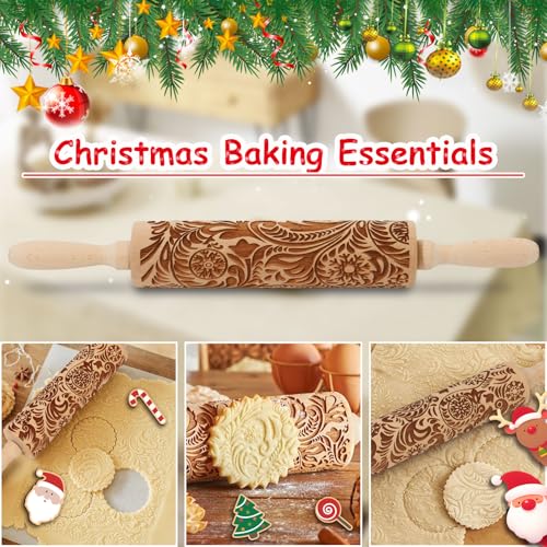 Embossed Wooden Rolling Pin A75875