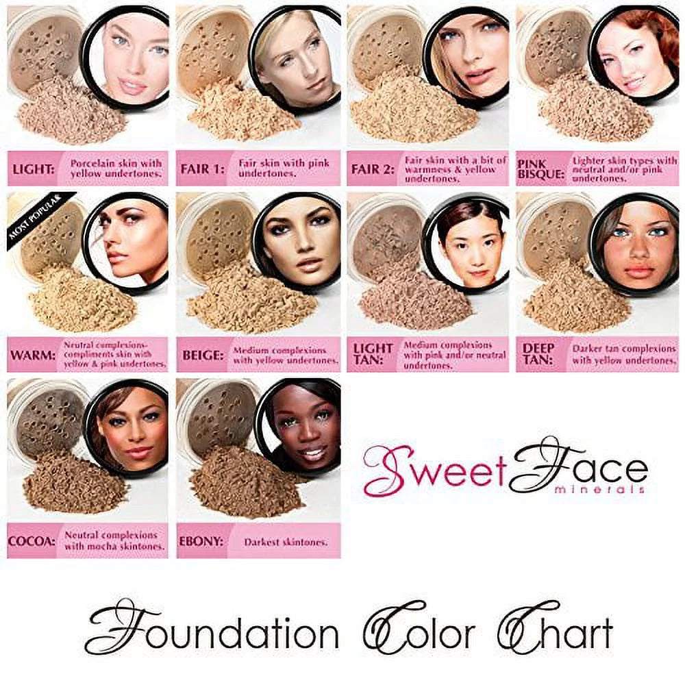 Light Tan Foundation & Medium Concealer Mineral Makeup Kit D859538