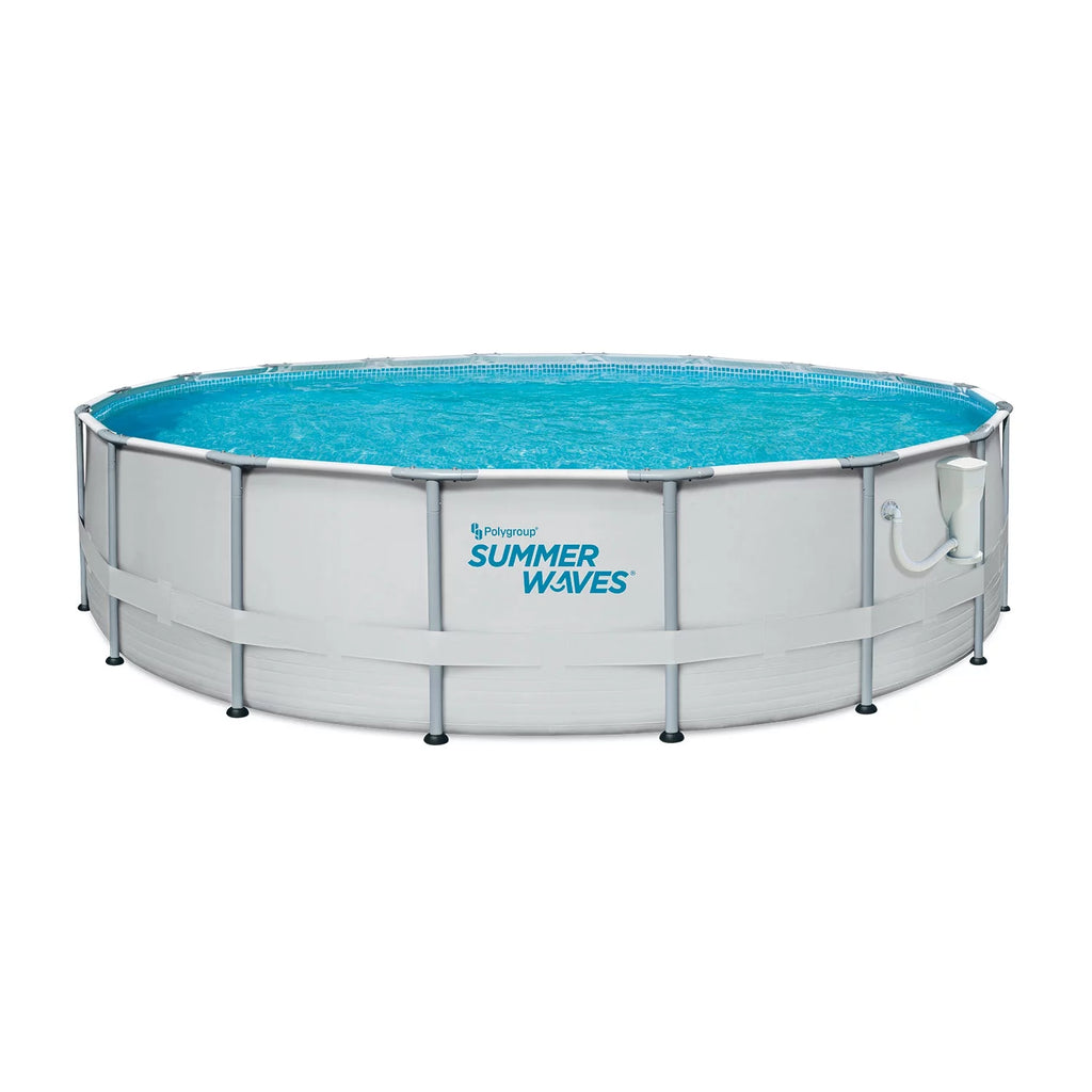 18ft x 48in Above Ground Frame Swimming Pool Set with Pump X1353
