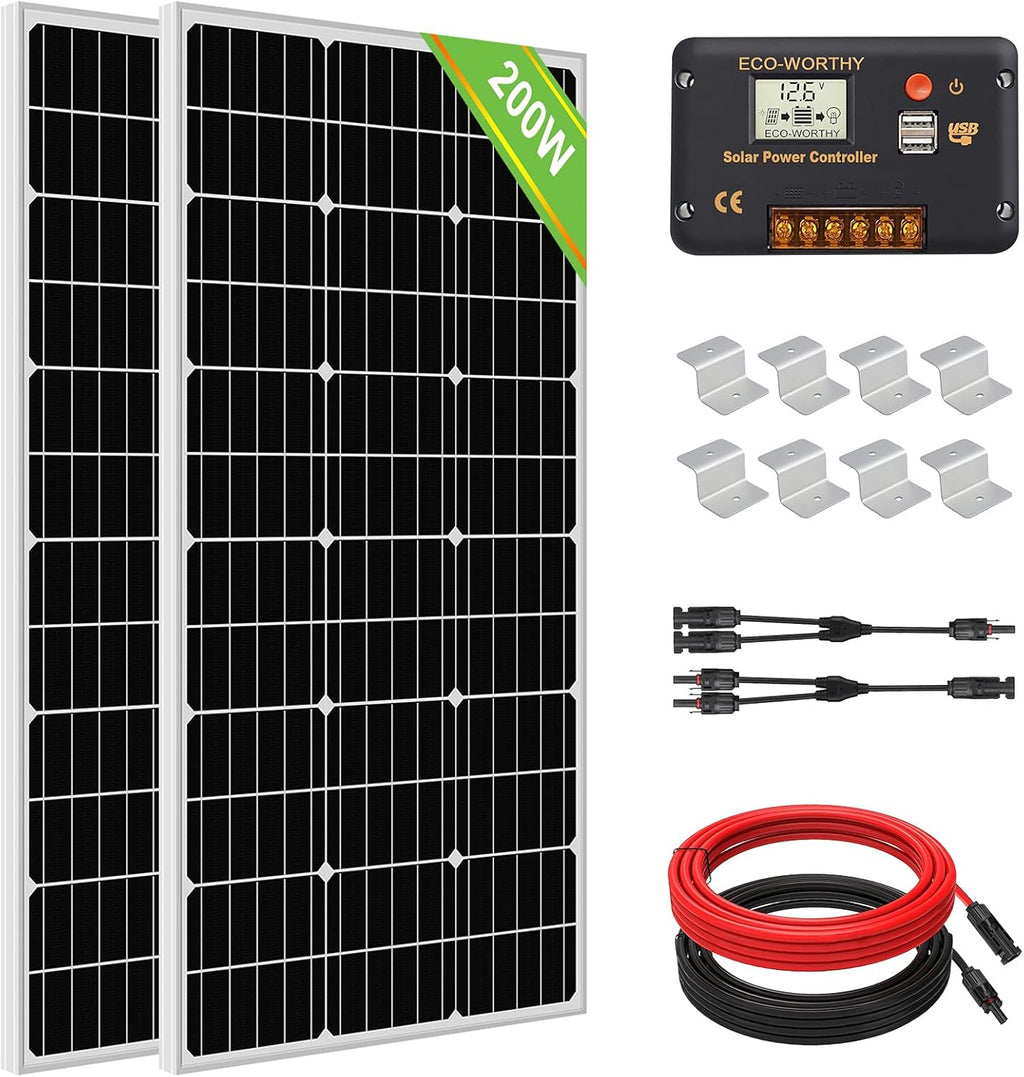200 Watts Solar Panel Kit 12 Volt/24 Volt E78642