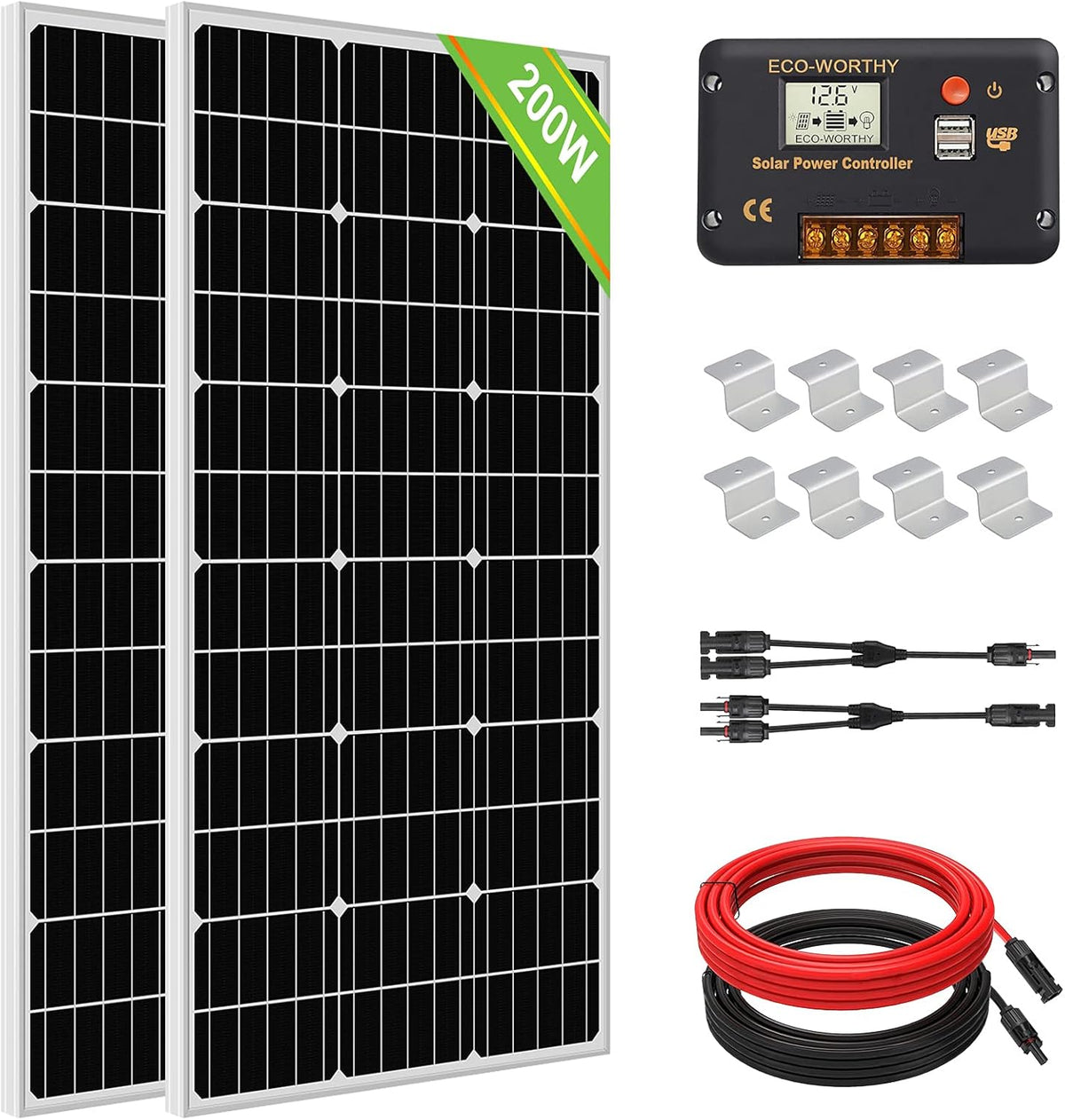 200 Watts Solar Panel Kit 12 Volt/24 Volt E78642