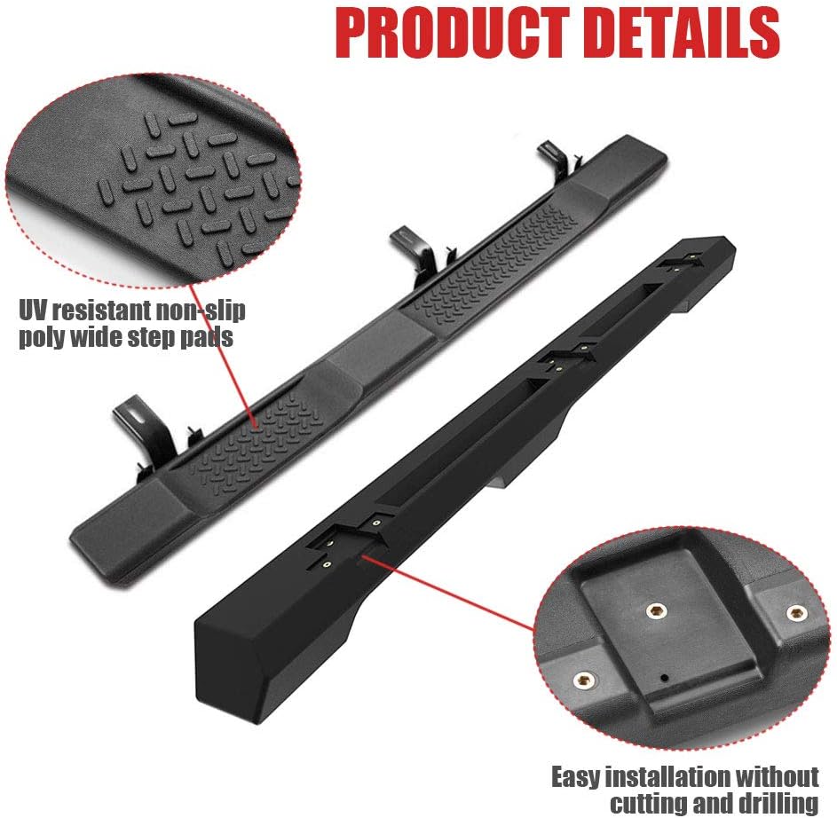 Matte Black 2pcs Side Steps for Jeep Wrangler JK 2-Door W474
