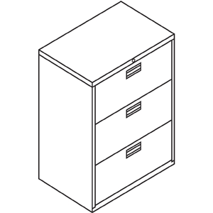 Charcoal Three-Drawer Lateral File W371263