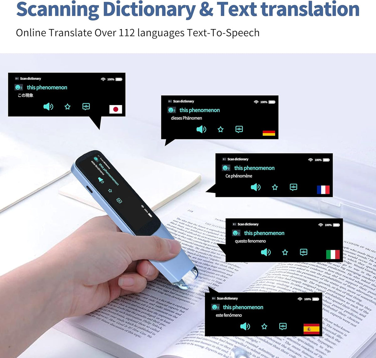 Scanner Pen Language Translator Device OCR Digital Reading Pen S78951