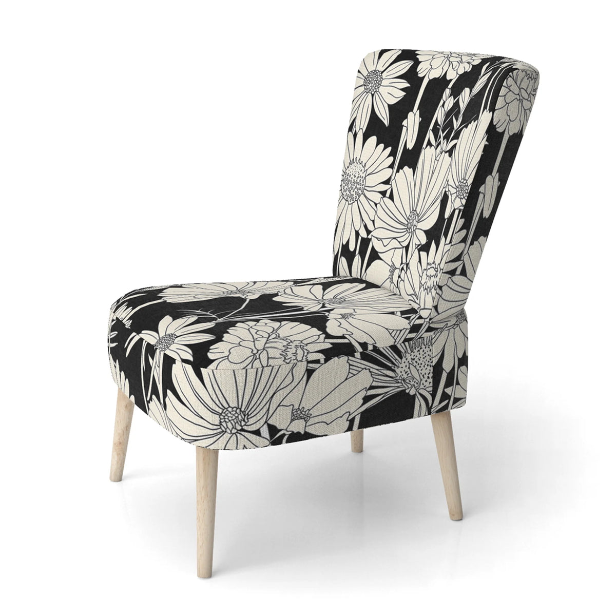 Upholstered Patterned Accent Chair and Arm Chair Y239509