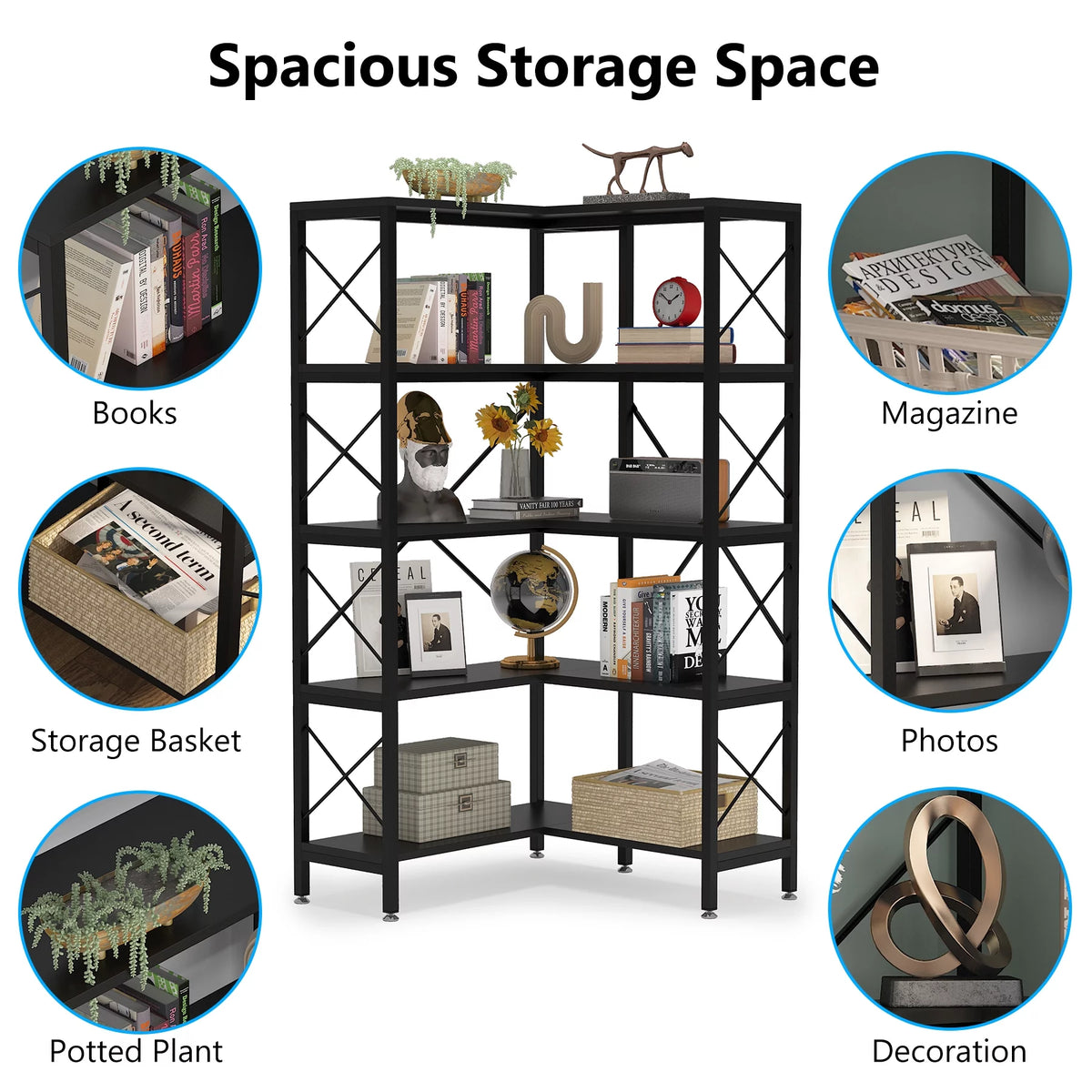 5-Tier Corner Bookshelf Y131117