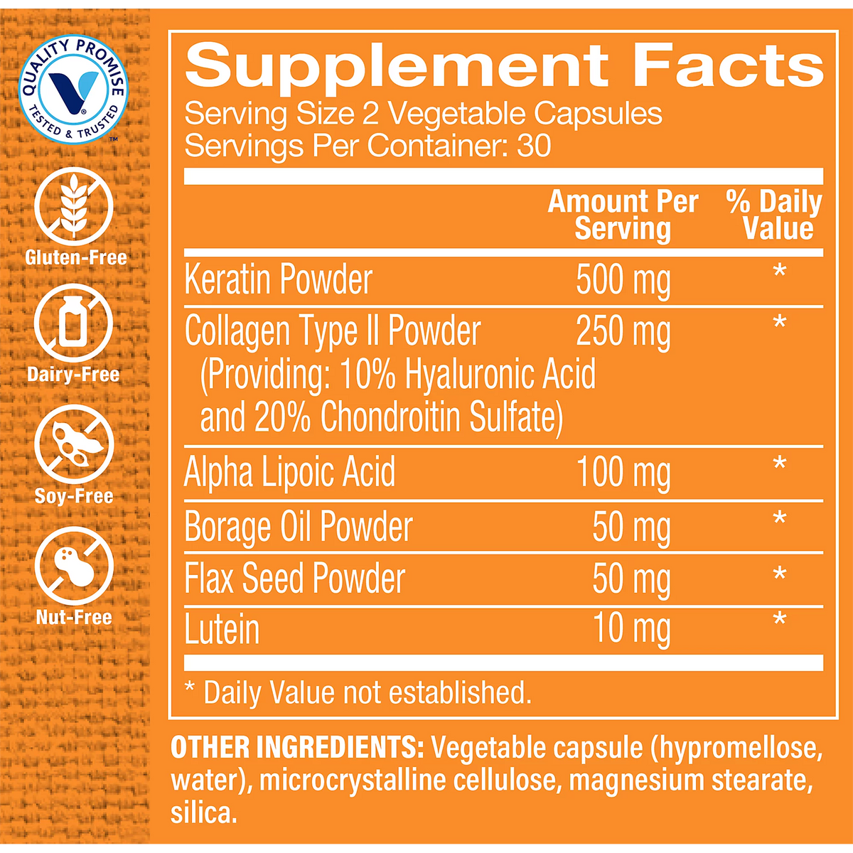 Hair, Skin & Nails Collagen Type II Veggie Capsules R186081