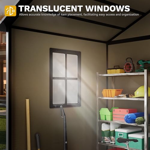 6x4.4 FT Resin Storage Shed with Lockable Door and Vents H788