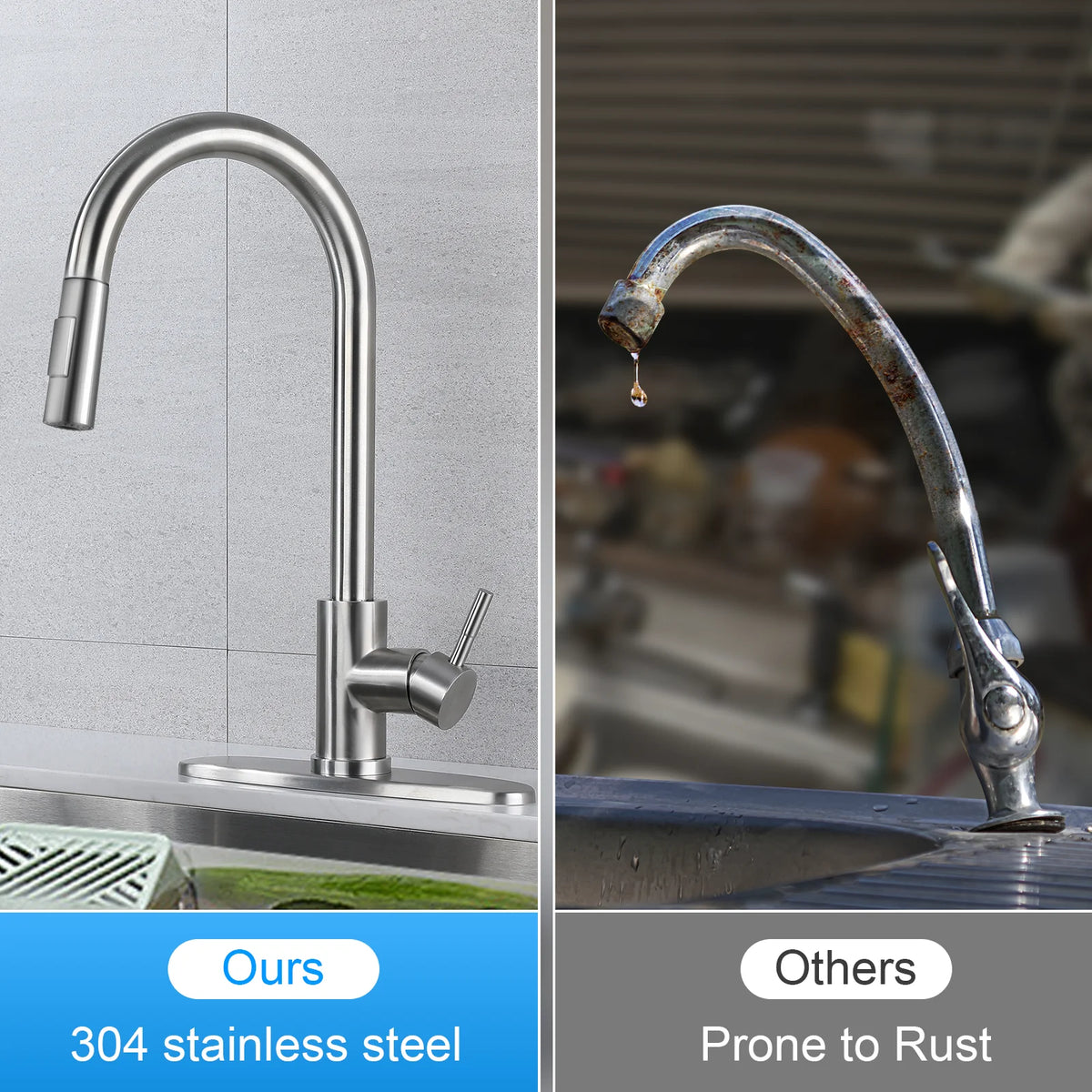 304 Stainless Steel Pull Down Kitchen Faucet G55435