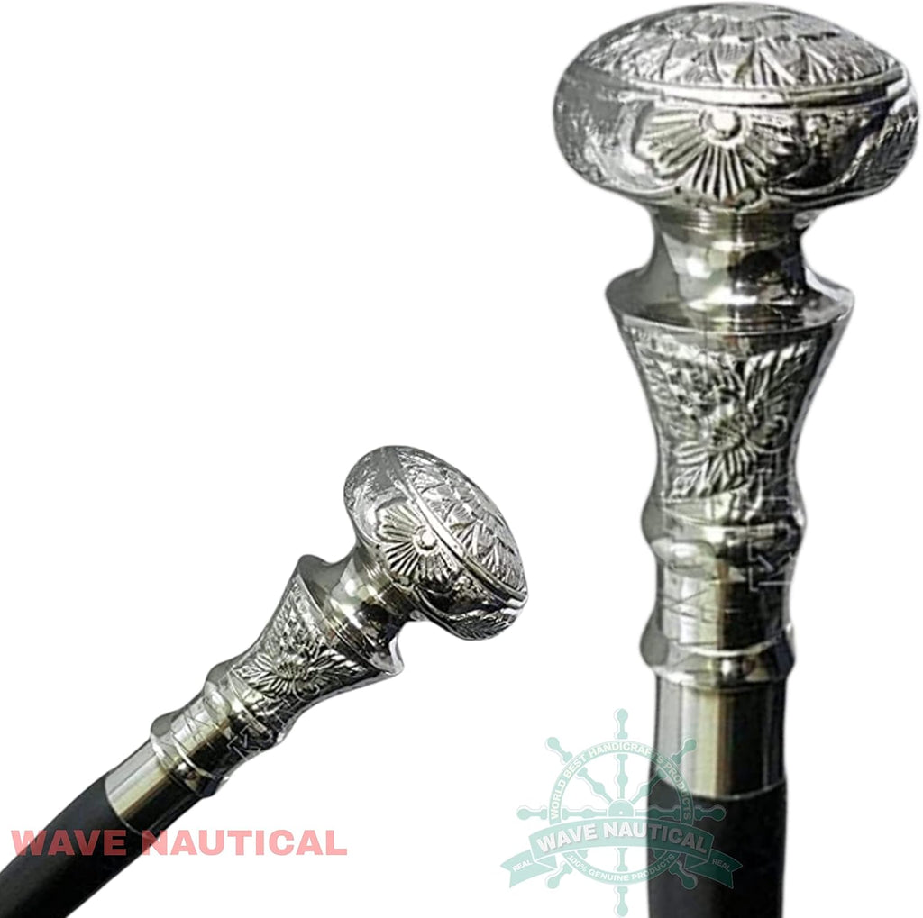Brass Handle Wooden Walking Cane 36" Z483827