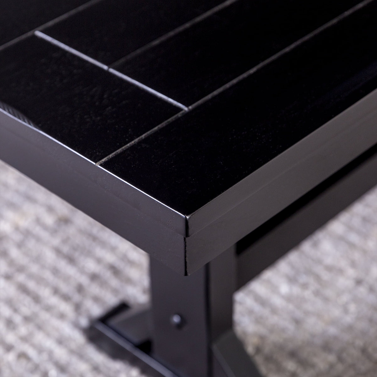 Antique Black Wood Bench E48673