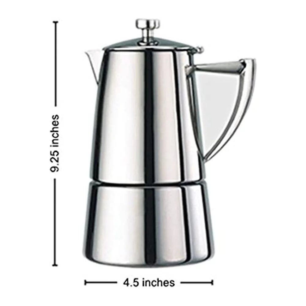 10-Cup Stainless Steel Stovetop Moka Espresso Maker G819797