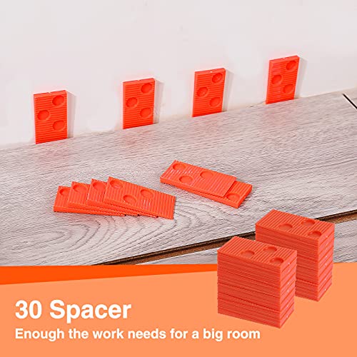 Laminate Wood Flooring Installation Kit with Tapping Block, Pull Bar, Mallet, Kneepads, 30-Piece Spacers F17919