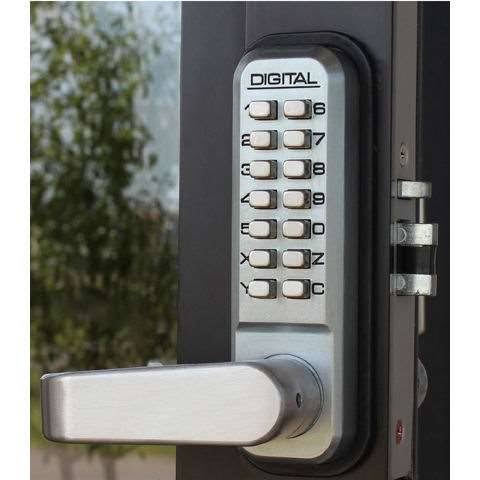 Mechanical Keyless Narrow Stile Lever Handle Lock with Passage Function and Double Sided Combination A75356