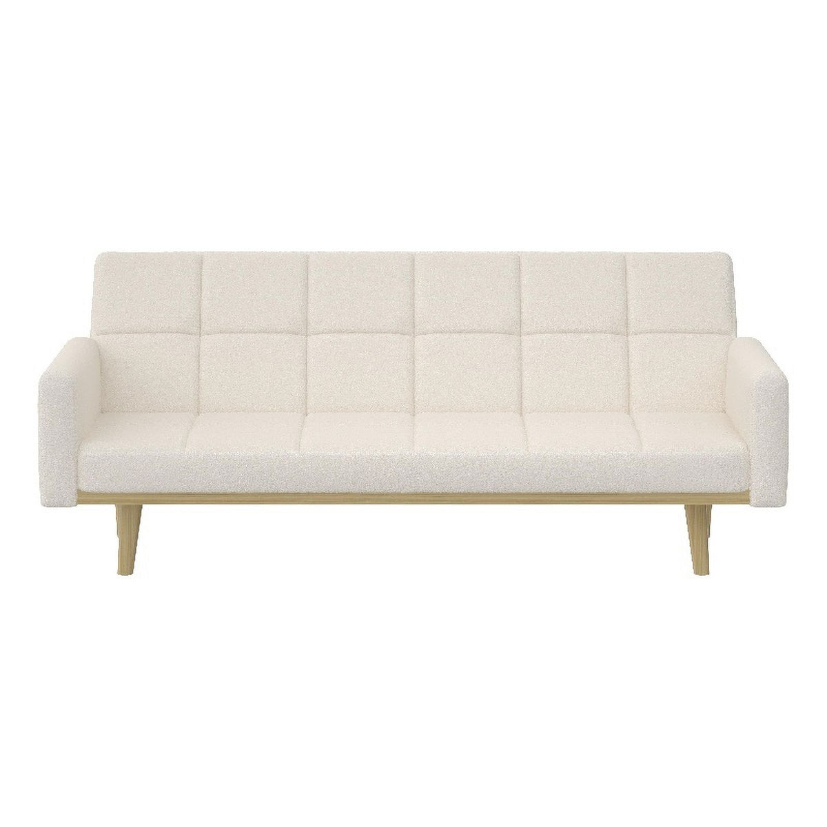 Ivory Teddy Fabric Futon Sofa Bed Y8084