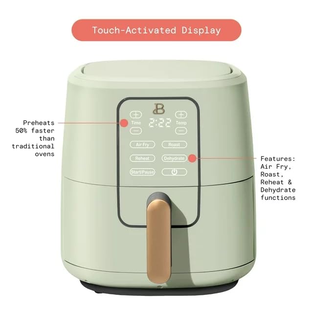 6 Qt Air Fryer with Touch-Activated Display, White K59908