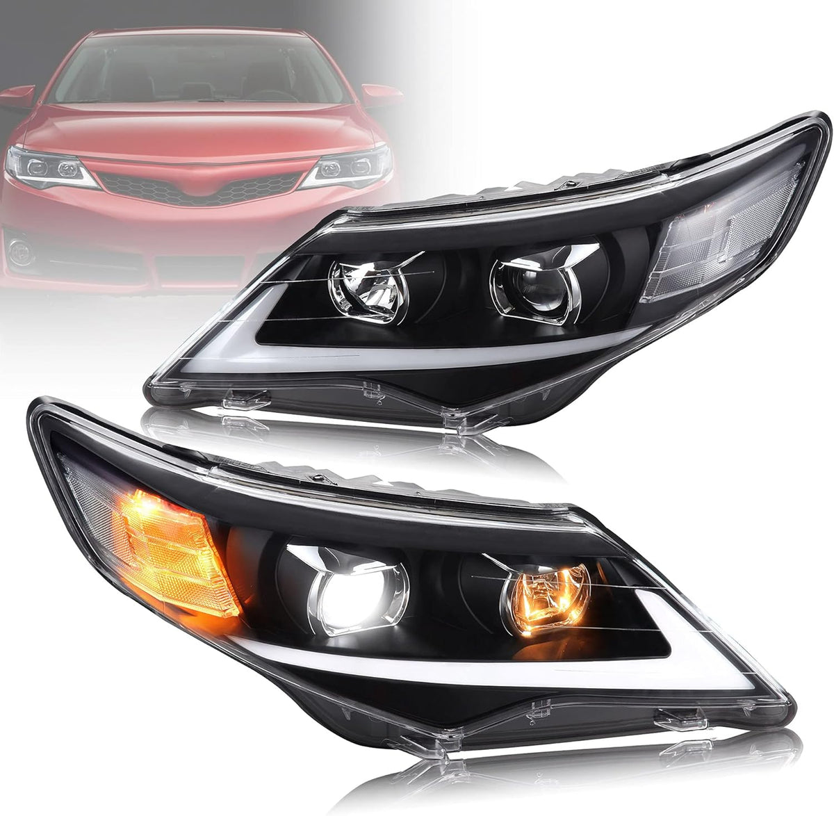 LED Projector Headlights with LED DRL & Halogen High Beam Z761088