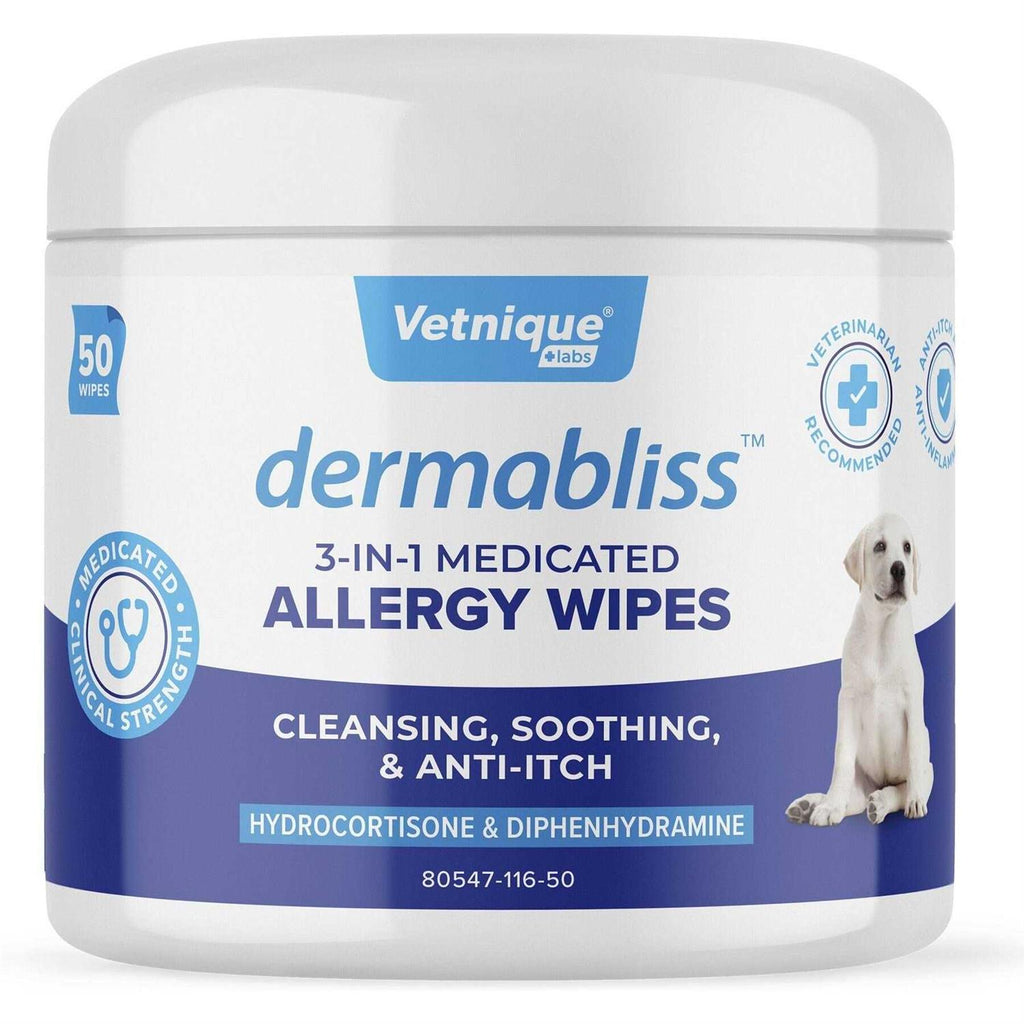 Medicated Hydrocortisone Allergy Cat & Dog Wipes V95498