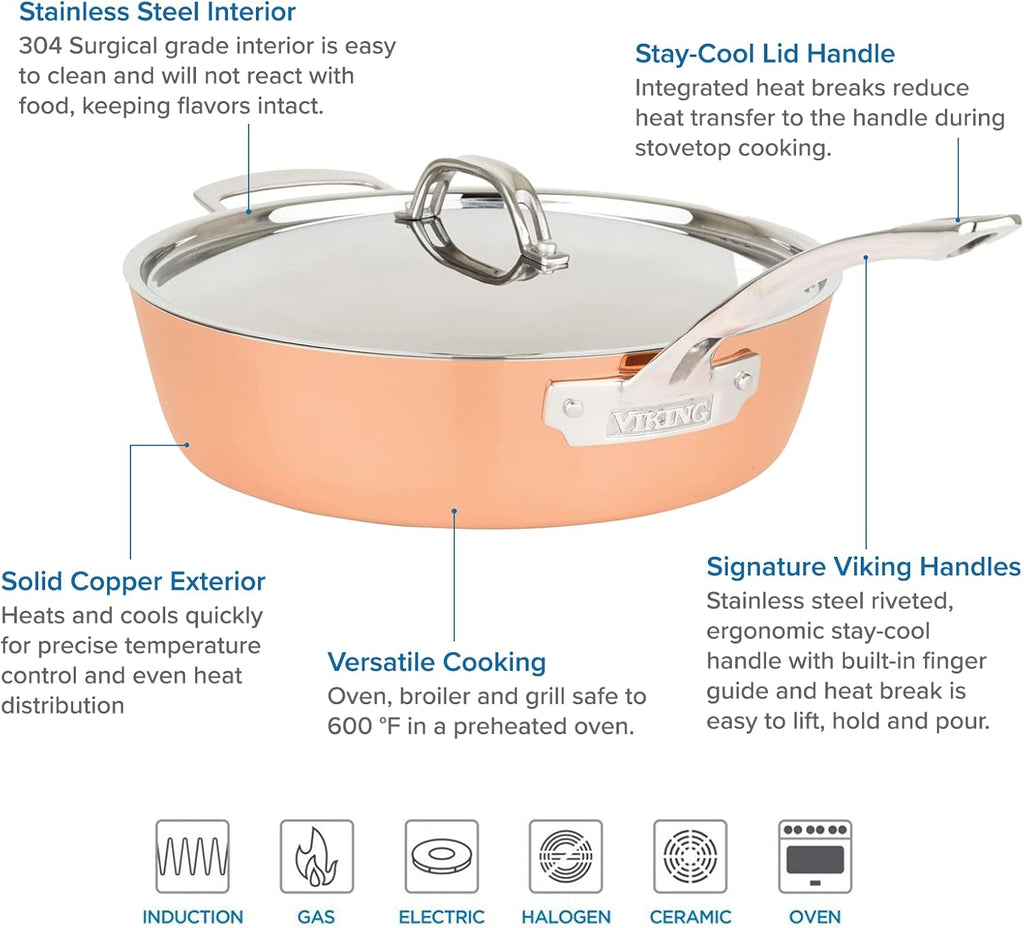 9 Piece Copper Clad Cookware Set H222126