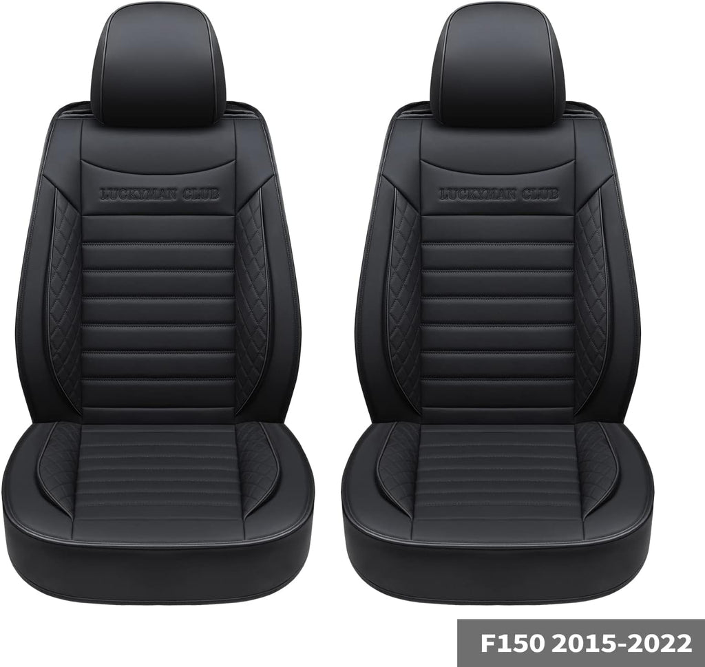 F150 Crew Cab Faux Leather Seat Covers (Black & Blue) F3715