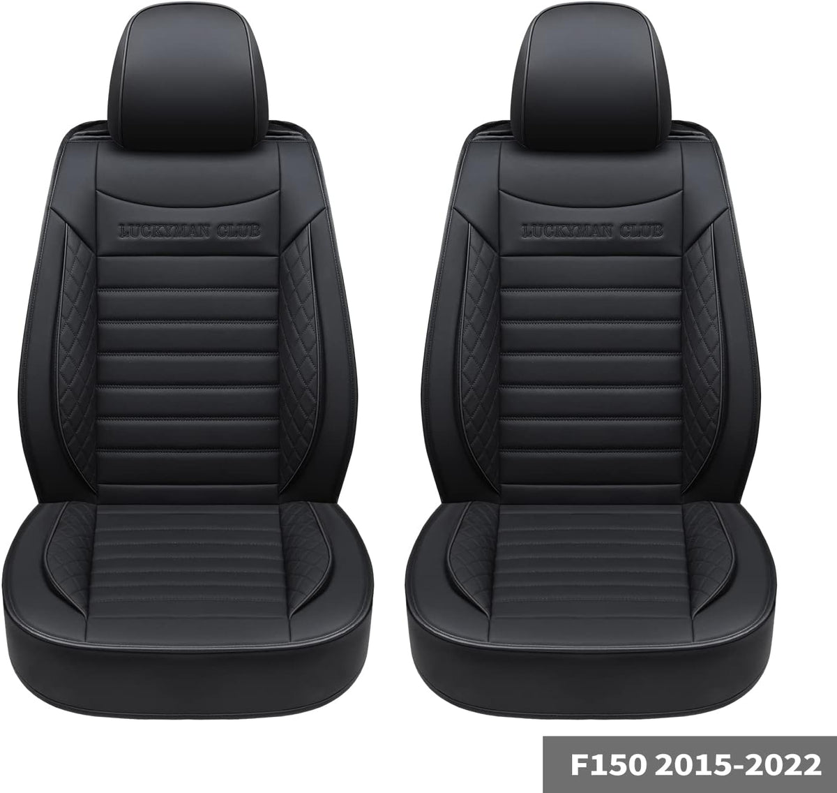 F150 Crew Cab Faux Leather Seat Covers (Black & Blue) F3715