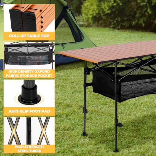 Portable Folding Aluminum Camping Table with Carry Bag W19008